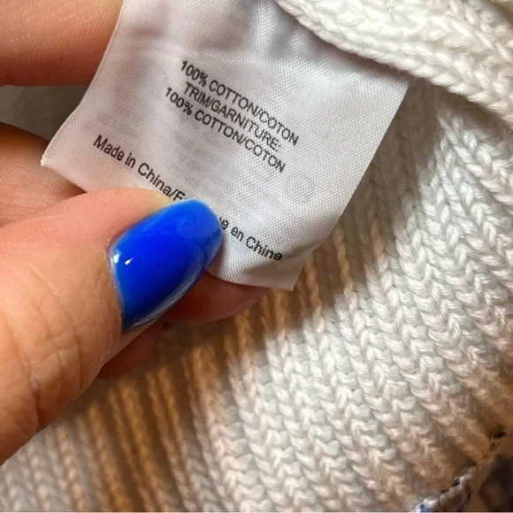 #80 TORY BURCH SMALL WHITE CABLE KINT LAYERED SWEATER TOP - Picture 5 of 5